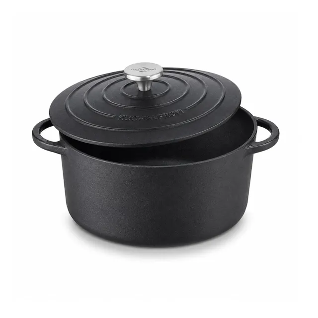 k-chenprofi-provence-bratentopf-24-cm-4-2-l-gusseisen-schwarz-mit-deckel image 1