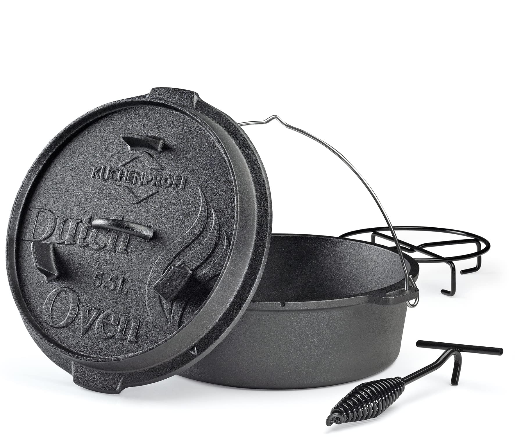 k-chenprofi-bbq-dutch-oven-gusseisen-5-5l-30cm image 1