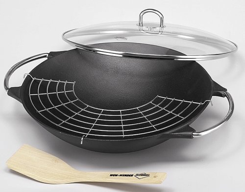 k-chenprofi-provence-wok-set-36-cm-aluguss-wok-mit-glasdeckel image 3