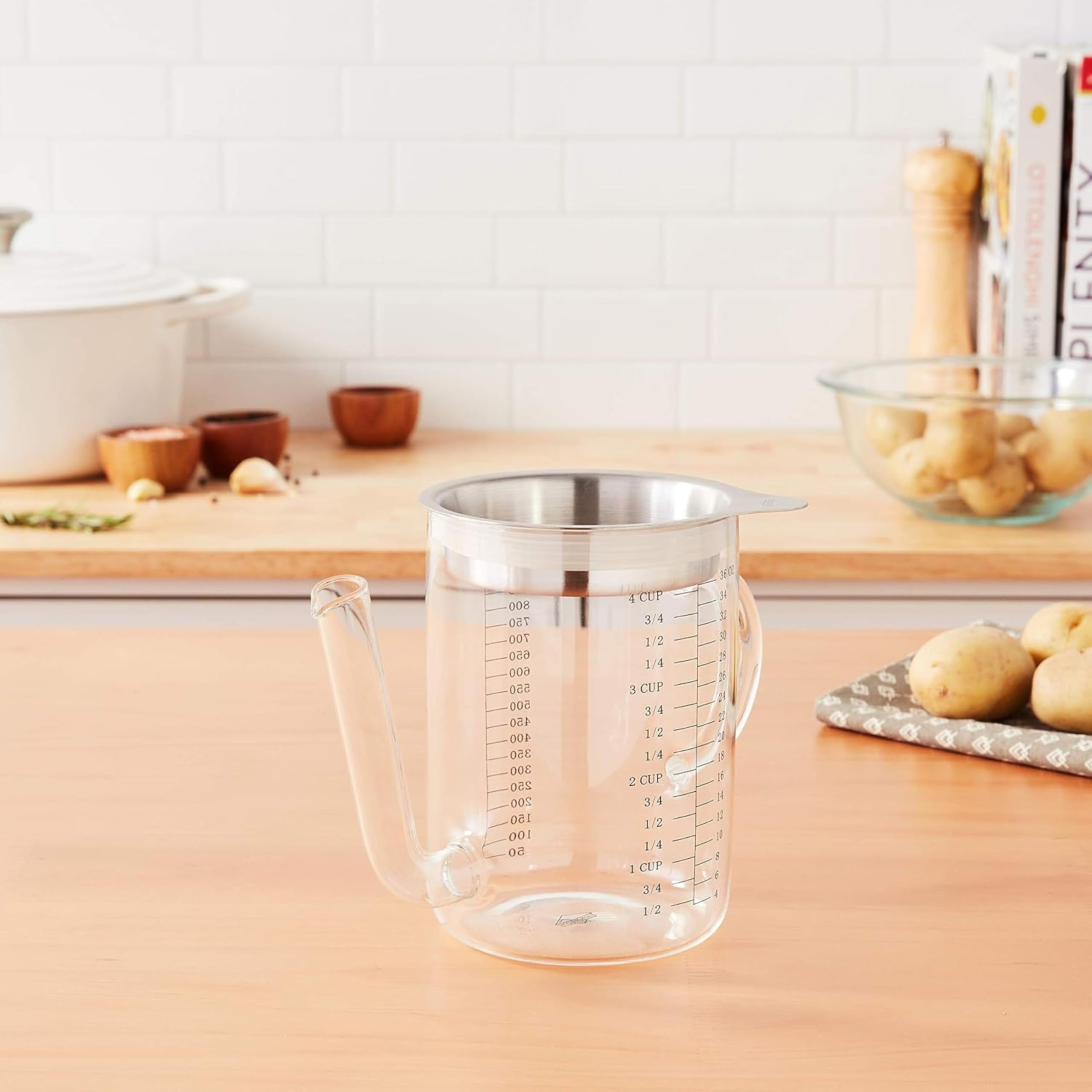 k-chenprofi-1012362800-fett-trennkanne-1-l-glas-edelstahl-mit-sieb image 5