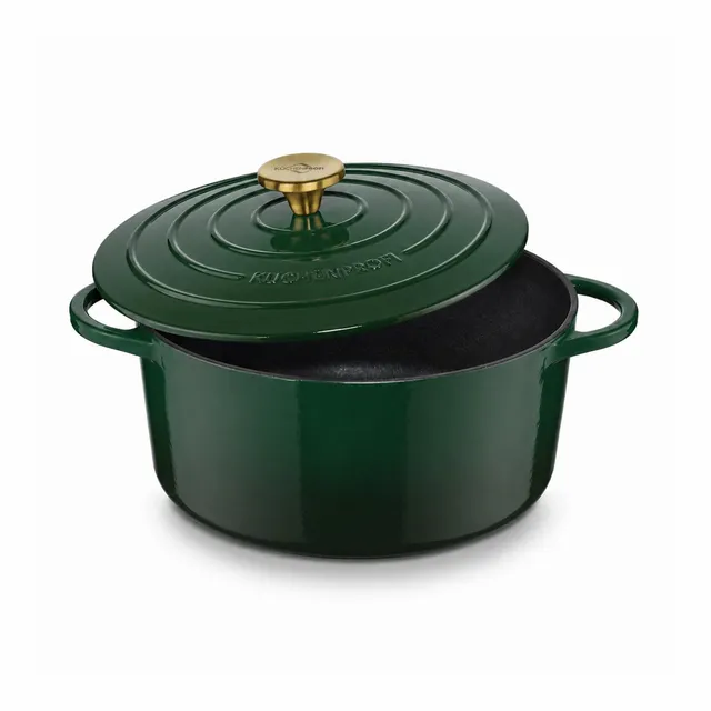 k-chenprofi-provence-bratentopf-gusseisen-4-2l-24cm-racing-green image 1
