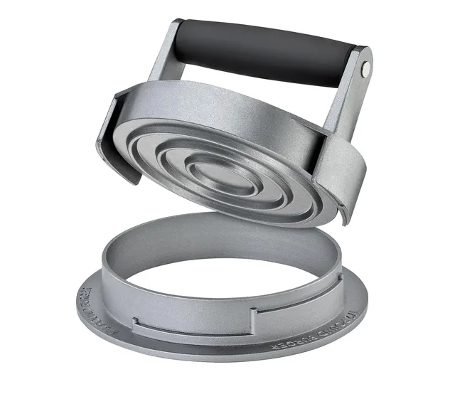 k-chenprofi-hamburgerpresse-trio-grau-aluminium-beschichtet image 1