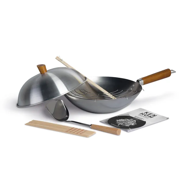 ken-hom-classic-unbeschichtetes-seasoning-wok-set-10-teilig-31-cm image 1