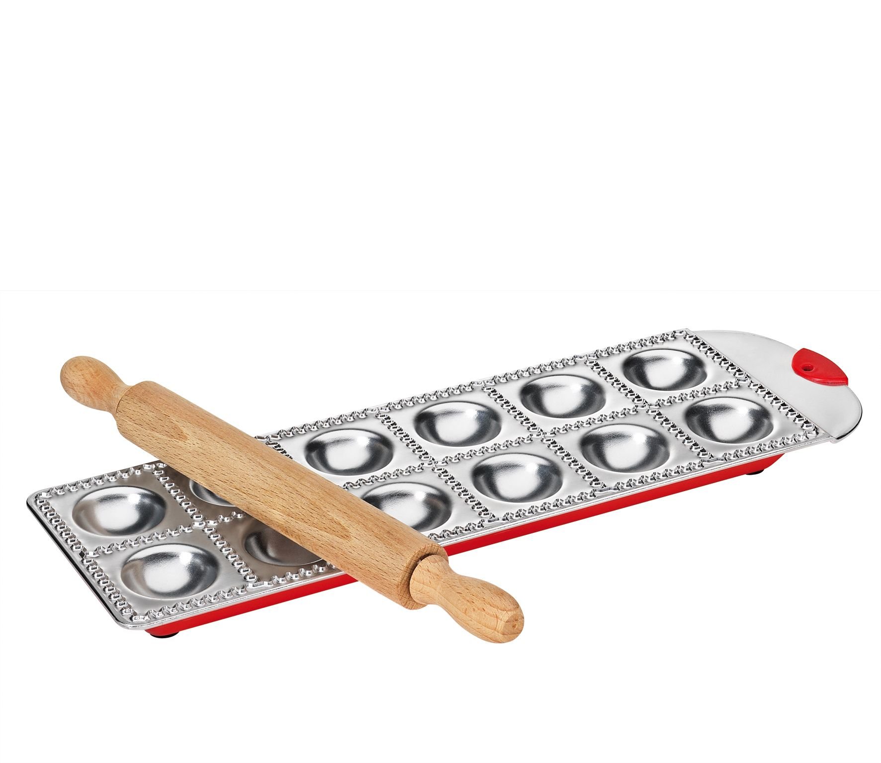 k-chenprofi-raviolibrett-12er-aluminium-mit-holzrolle image 1