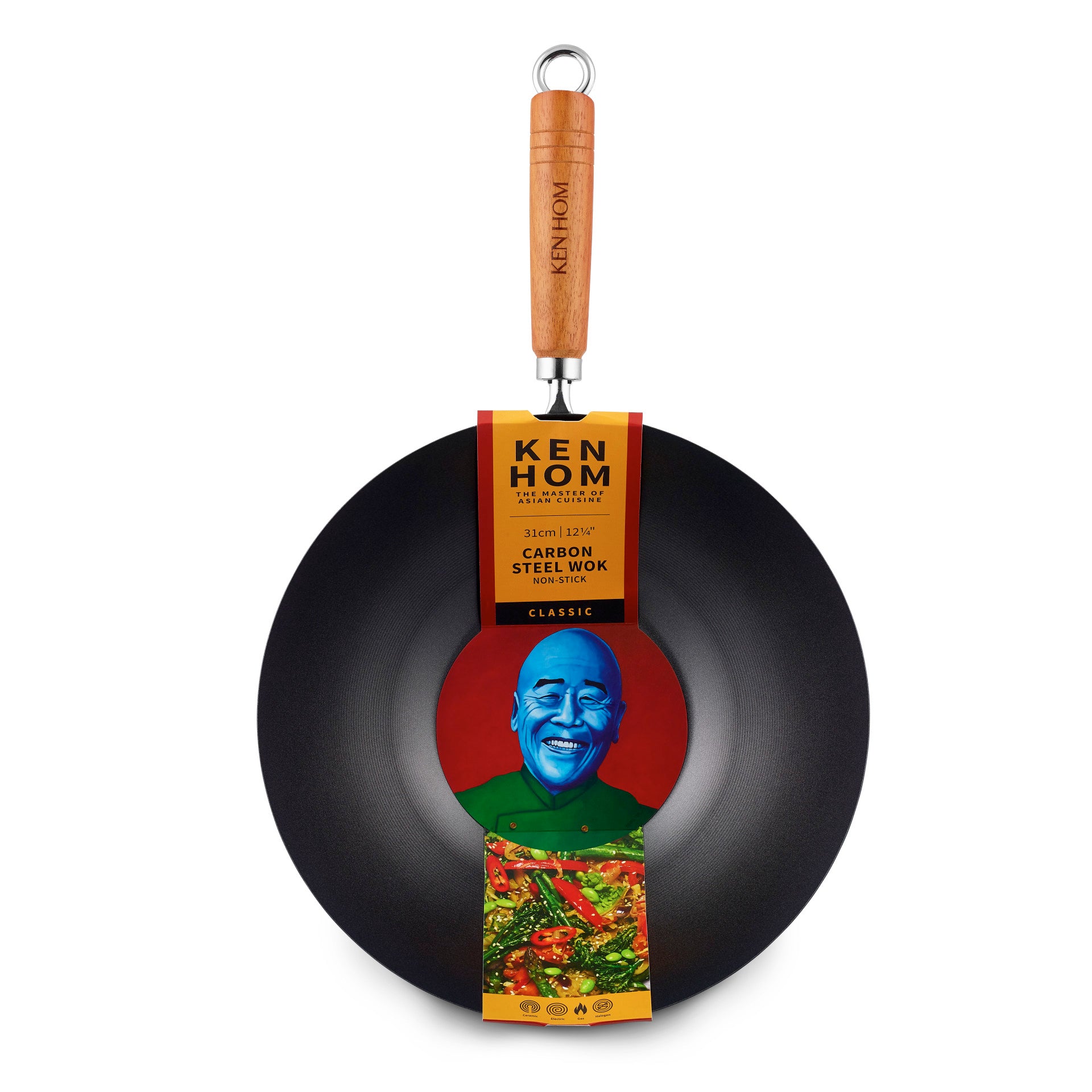 ken-hom-classic-non-stick-carbon-steel-wok-31-cm image 2