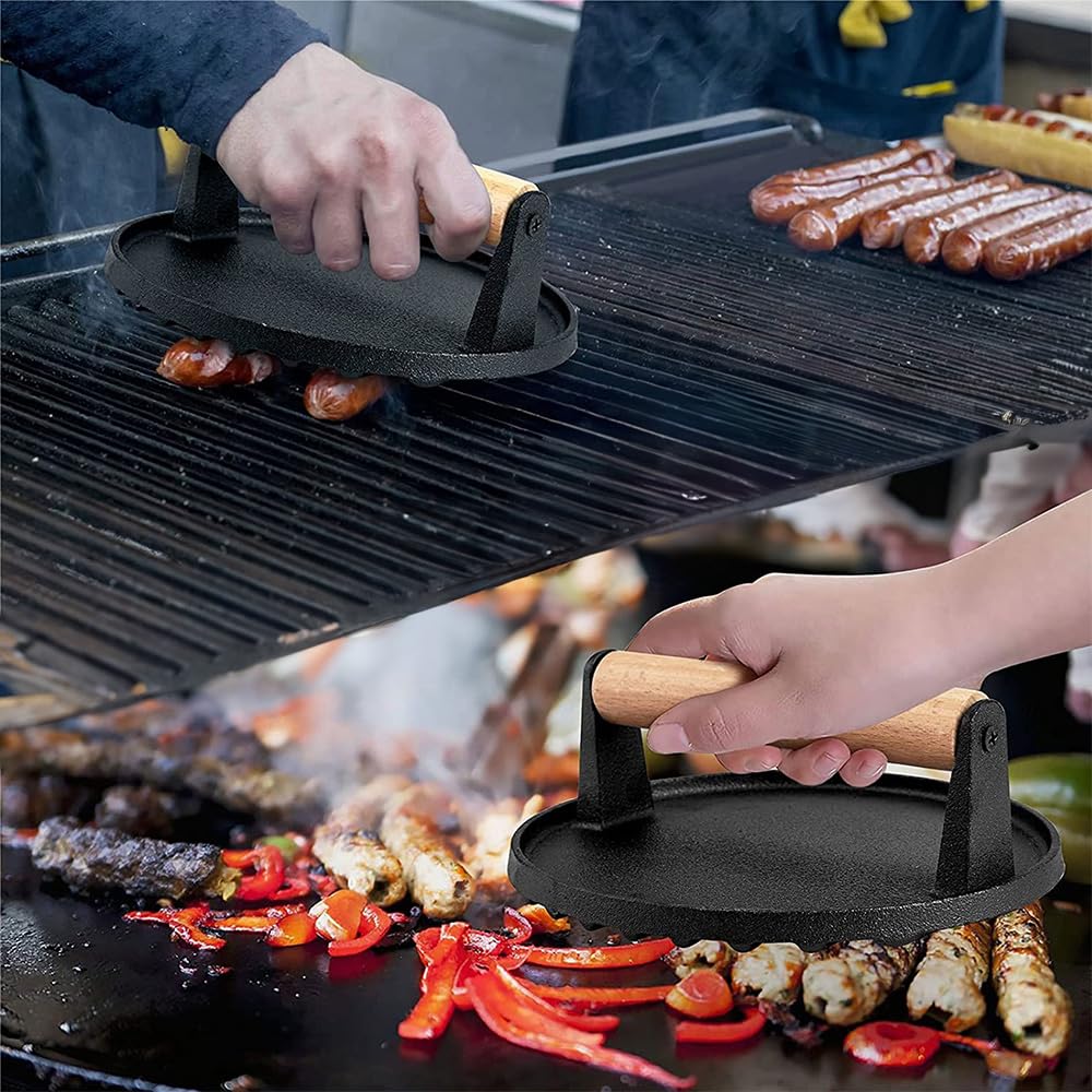 k-chenprofi-bbq-grillpresse-gusseisen-18-x-7-5-cm-1-kg-mit-palisanderholzgriff image 4