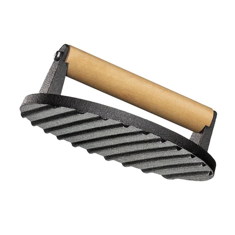 k-chenprofi-bbq-grillpresse-gusseisen-18-x-7-5-cm-1-kg-mit-palisanderholzgriff image 1
