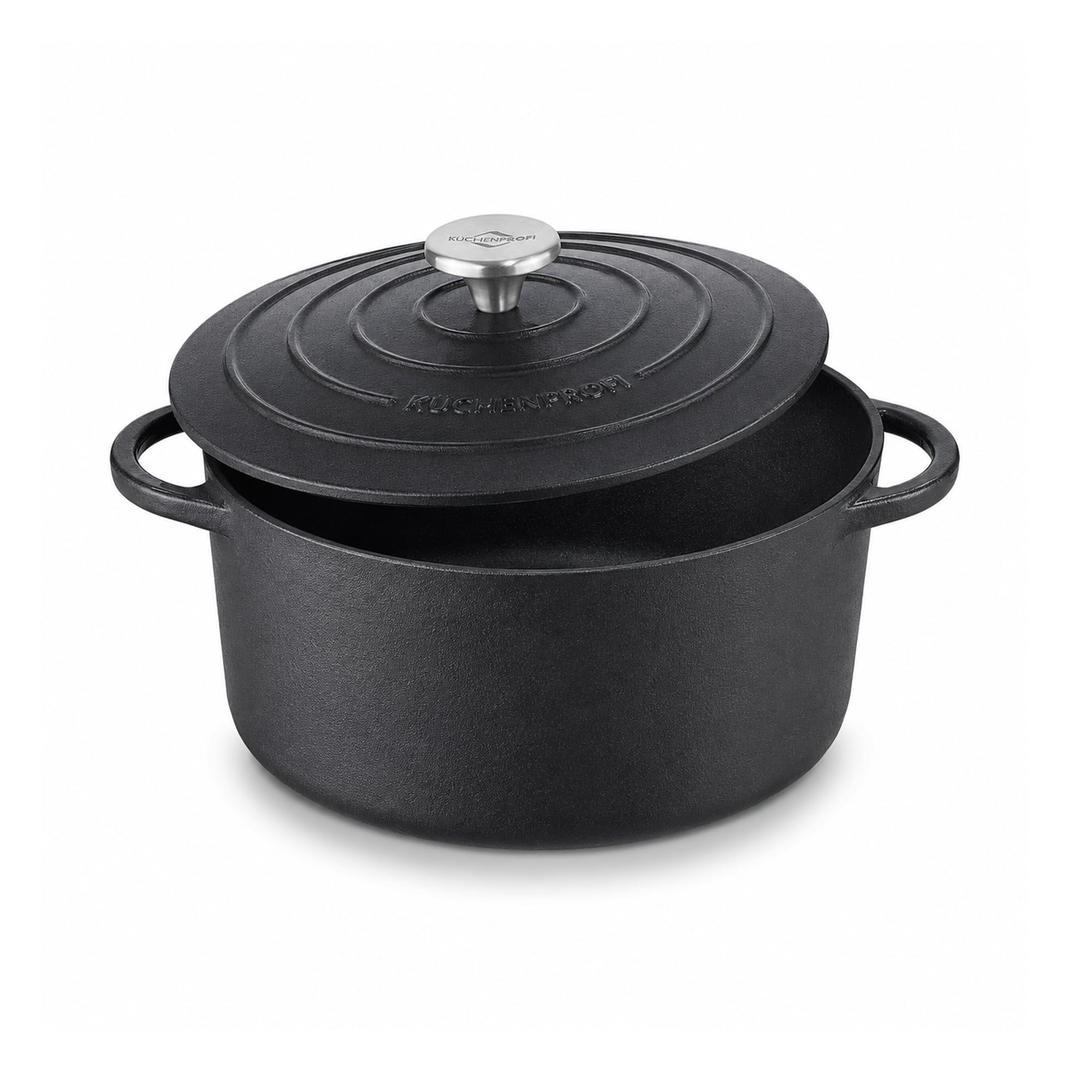 k-chenprofi-provence-bratentopf-24-cm-4-2-l-gusseisen-schwarz-mit-deckel image 1