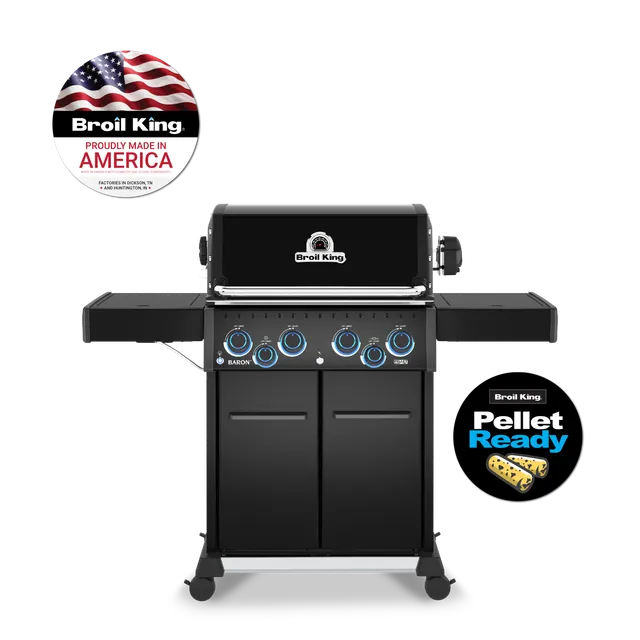 broil-king-baron-490-pro-shadow-gasgrill-mit-4-brennern-und-seitenbrenner image 1