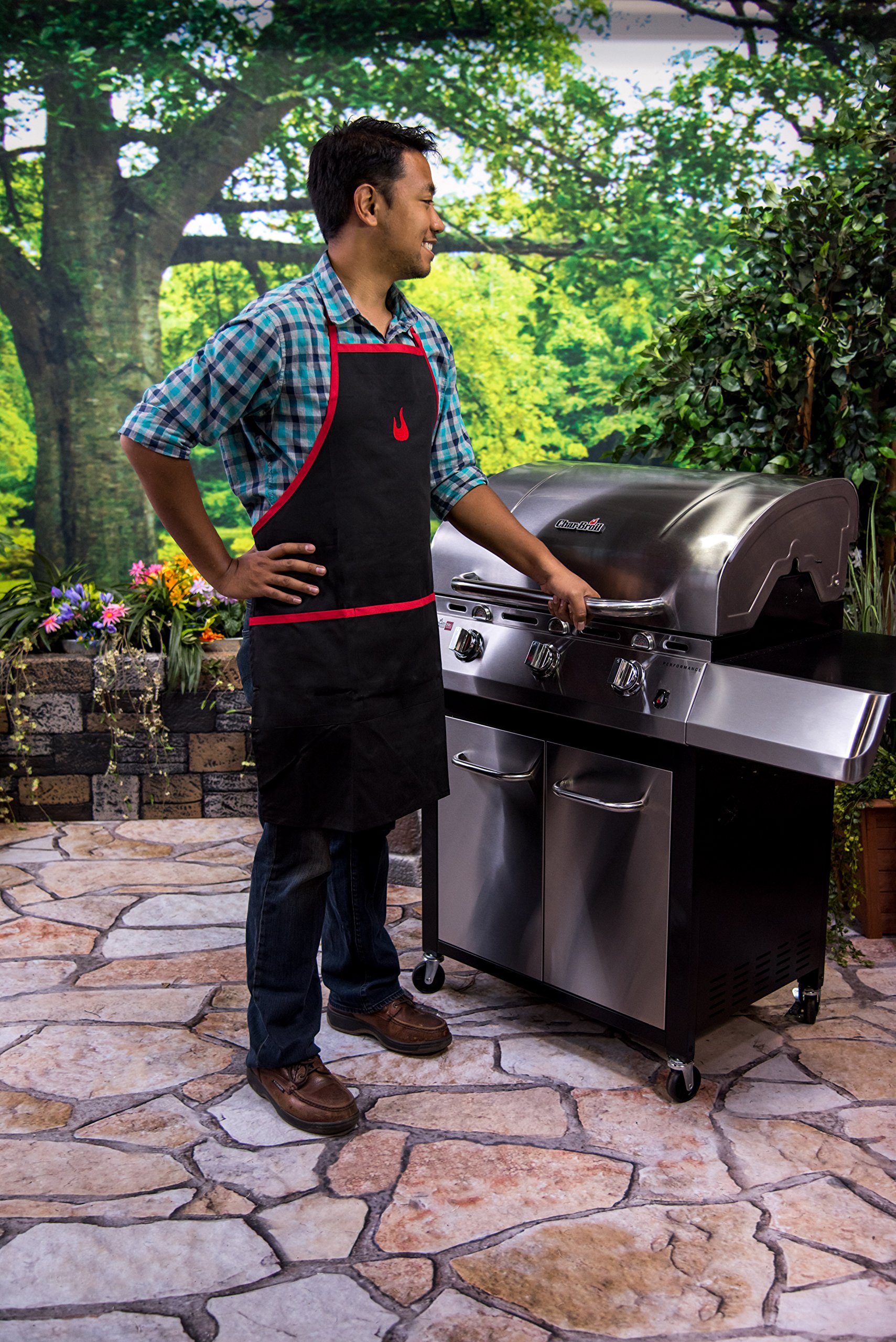 char-broil-140-517-grillsch-rze-mit-taschen-schwarz-rot image 2