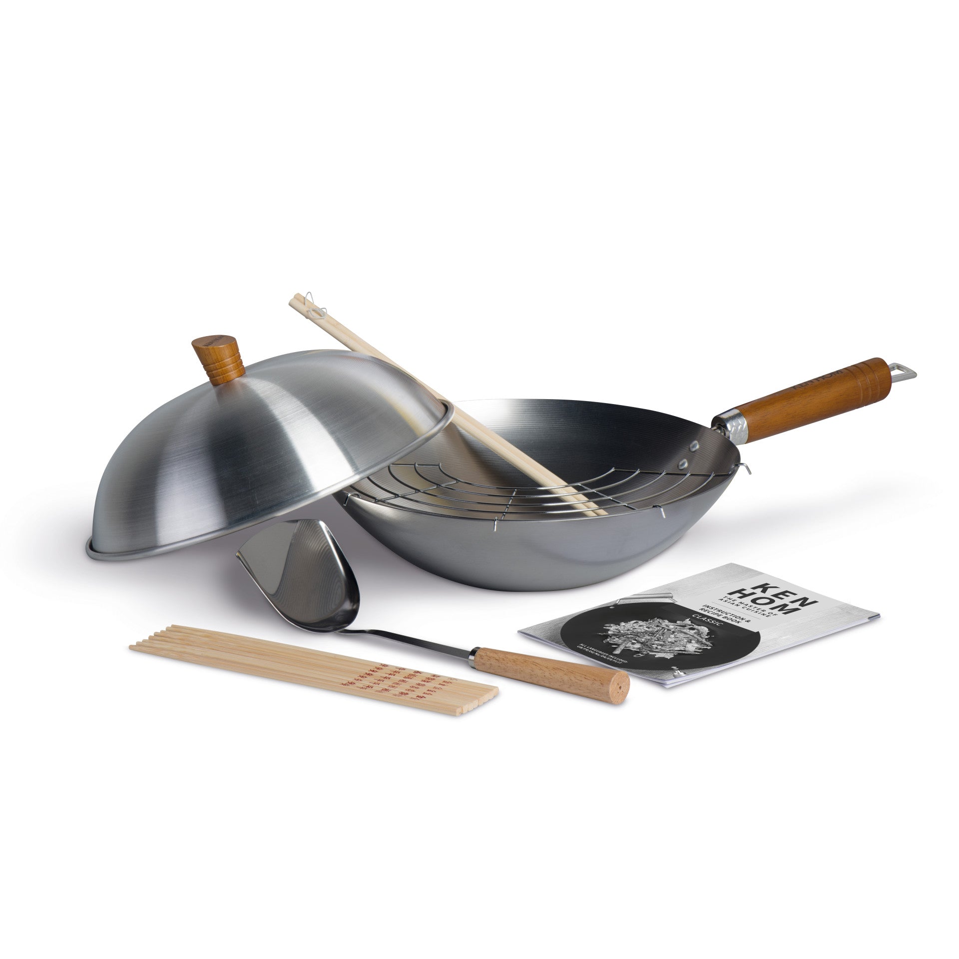 ken-hom-classic-unbeschichtetes-seasoning-wok-set-10-teilig-31-cm image 1