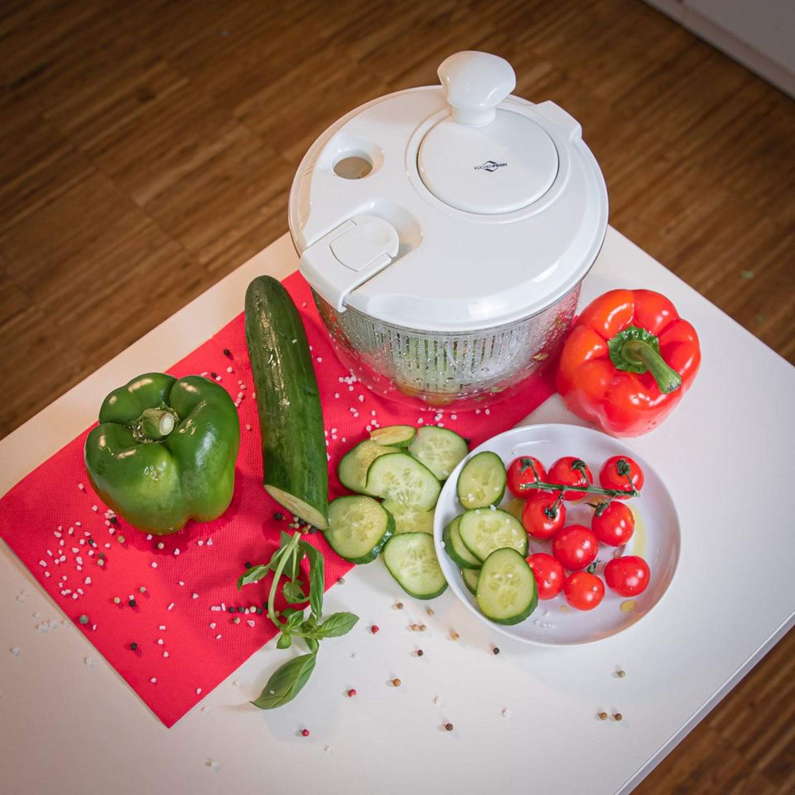 k-chenprofi-mini-salatschleuder-wei-one-size-mit-kurbel-und-siebkorb image 7