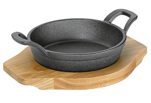k-chenprofi-servierpfanne-305251016-gusseisen-mit-holzbrett-silber image 2