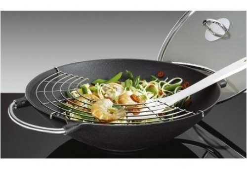 k-chenprofi-provence-wok-set-36-cm-aluguss-wok-mit-glasdeckel image 4