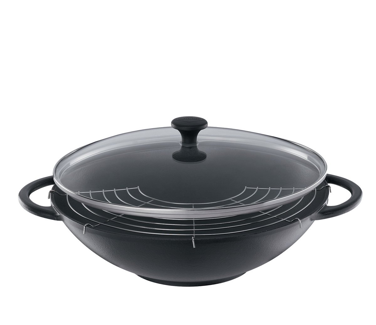 k-chenprofi-provence-wok-set-36-cm-gusseisen-emailliert-mit-glasdeckel image 2