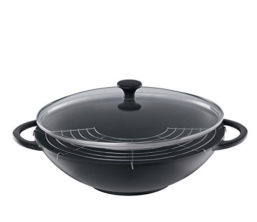k-chenprofi-provence-wok-set-36-cm-gusseisen-emailliert-mit-glasdeckel image 4