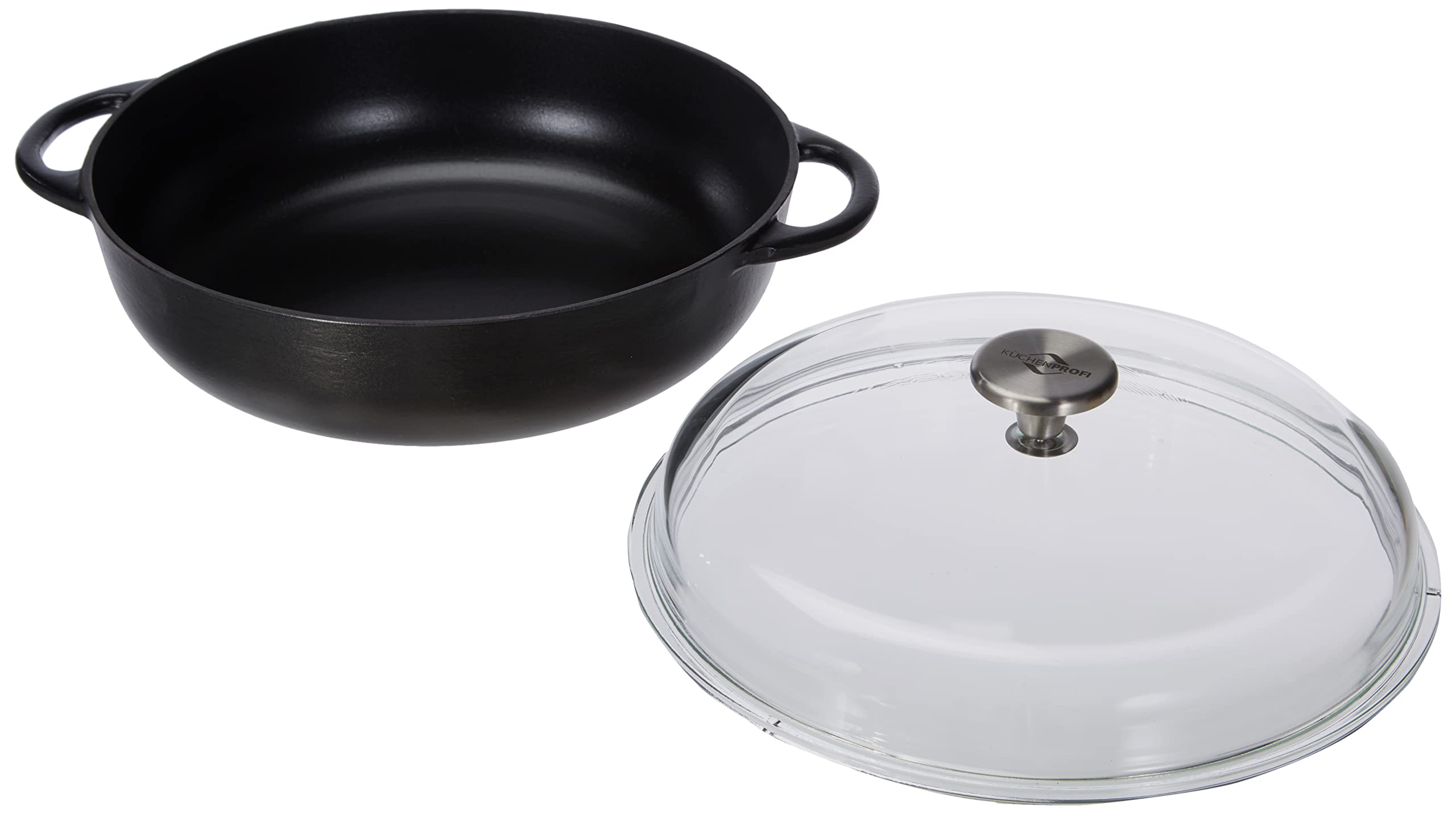 k-chenprofi-provence-bauernpfanne-28-cm-mit-glasdeckel-gusseisen-schwarz image 2
