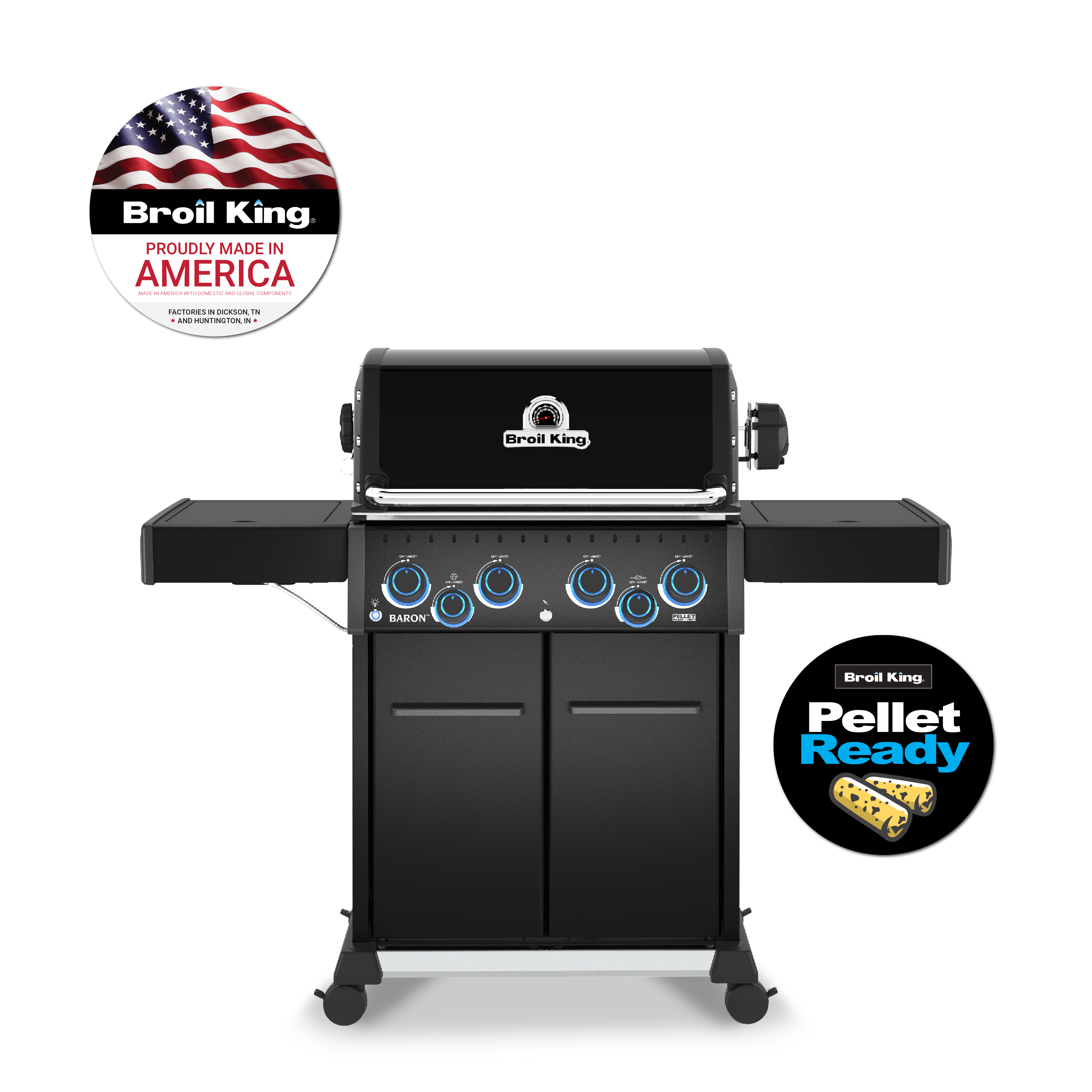 broil-king-baron-490-pro-shadow-gasgrill-mit-4-brennern-und-seitenbrenner image 1