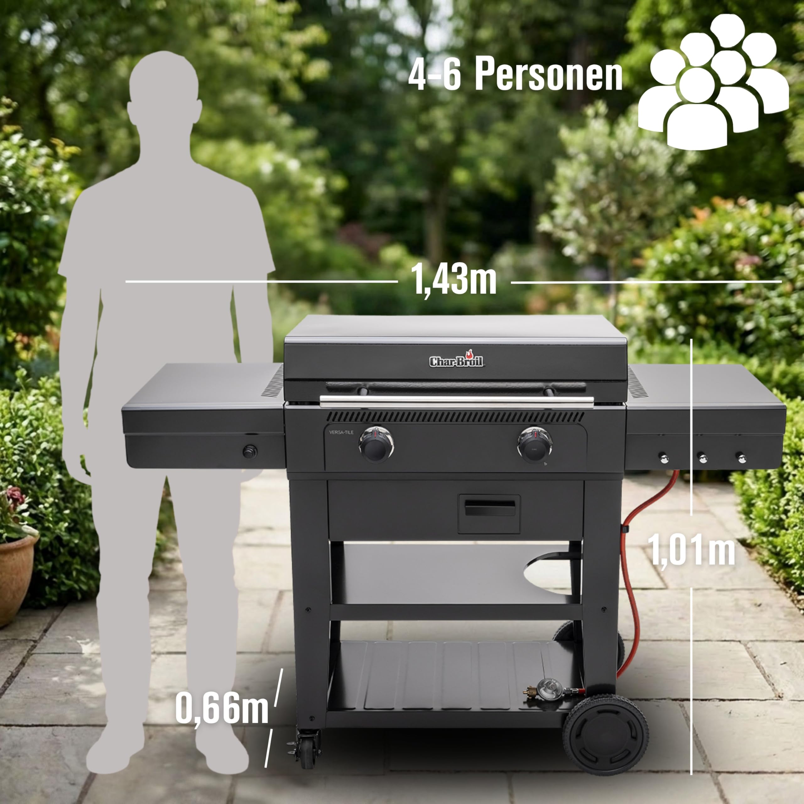char-broil-versa-tile-plancha-griddle-gasgrill-3-in-1-pizzaofen image 2