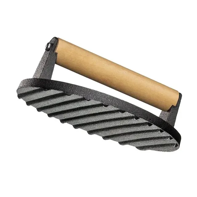 k-chenprofi-bbq-grillpresse-gusseisen-18-x-7-5-cm-1-kg-mit-palisanderholzgriff image 1