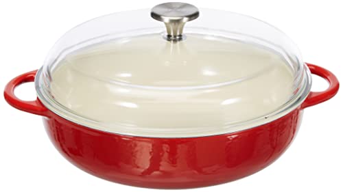 k-chenprofi-provence-bauernpfanne-28-cm-gusseisen-mit-glasdeckel-rot image 5