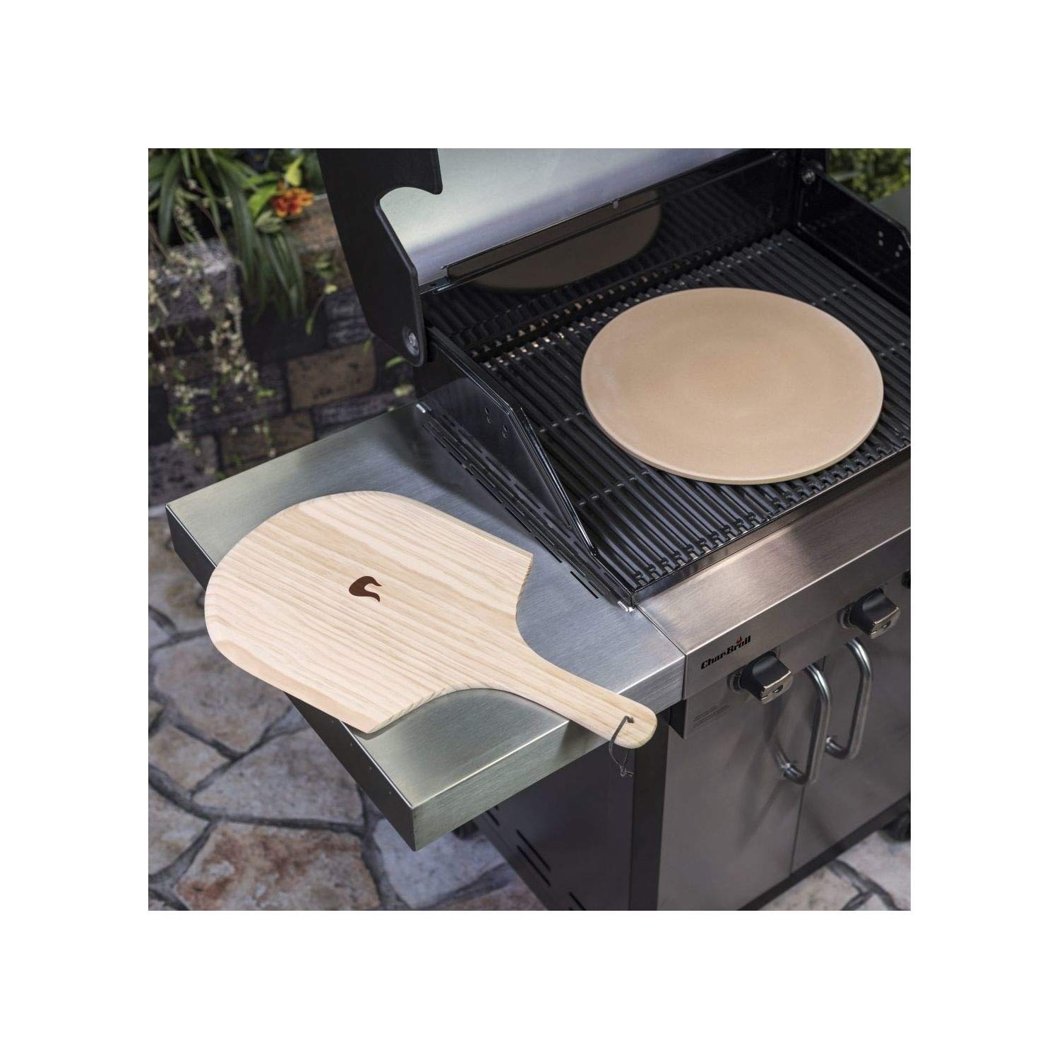 char-broil-140-513-pizza-set-mit-pizzastein-38-cm-und-holzschieber image 2