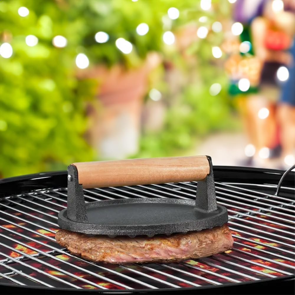 k-chenprofi-bbq-grillpresse-gusseisen-18-x-7-5-cm-1-kg-mit-palisanderholzgriff image 3